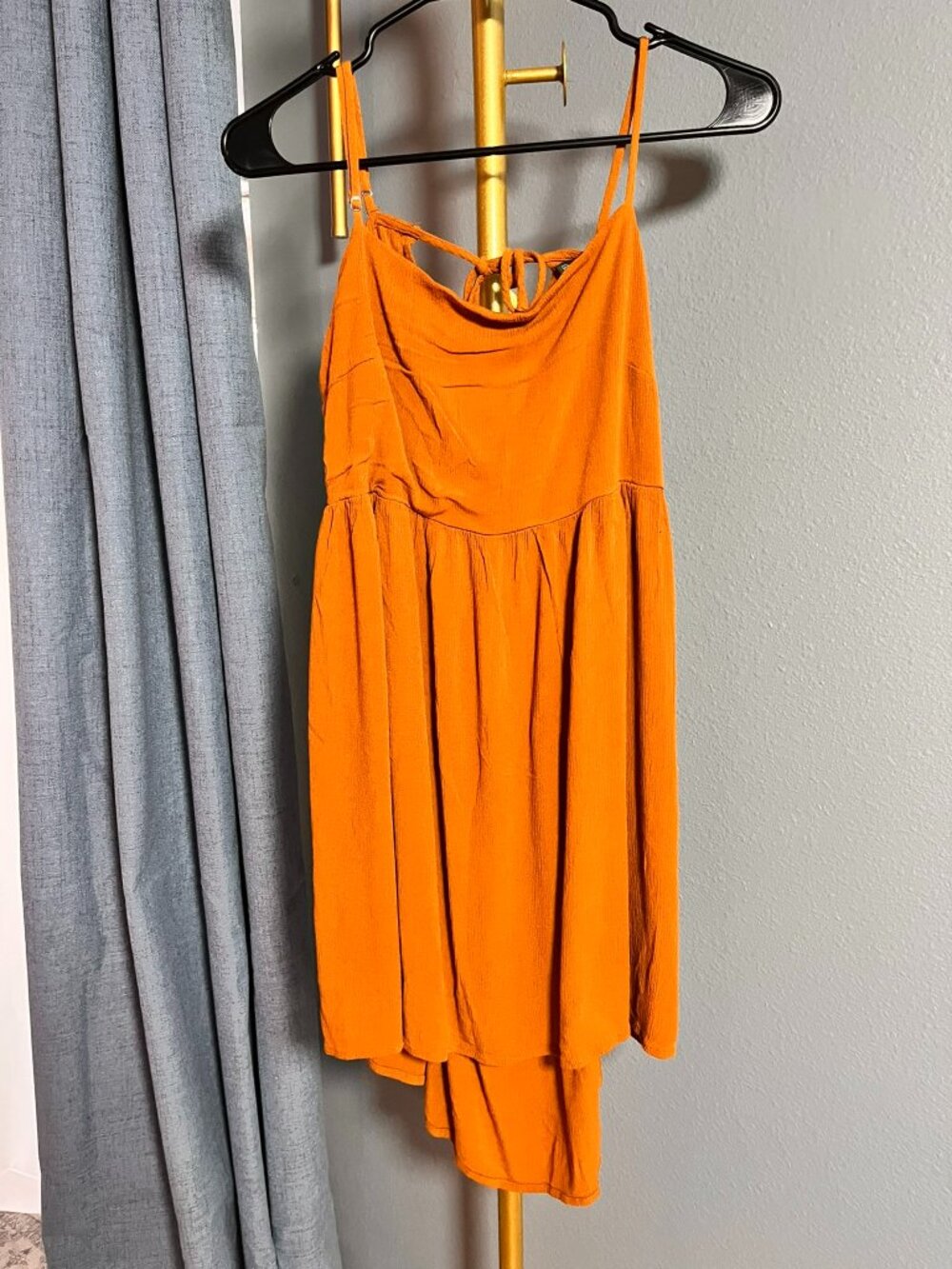 Wild Fable Womens XXL Rust Burnt Orange Open Tie Back Cami Mini Dress Boho Fest